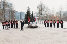 Церемония возложения цветов к Камню Памяти воинам, жителям Красногвардейского района, погибшим при исполнении воинского долга, посвящённую Дню памяти воинов-интернационалистов